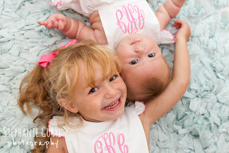 Smiling sisters – Winchester, MA - Stephanie Goryl Photography
